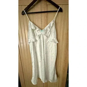 Kate Spade White Blue Polka Dot Nightgown Slip Dress Size 1 Small Ruffle Chemise